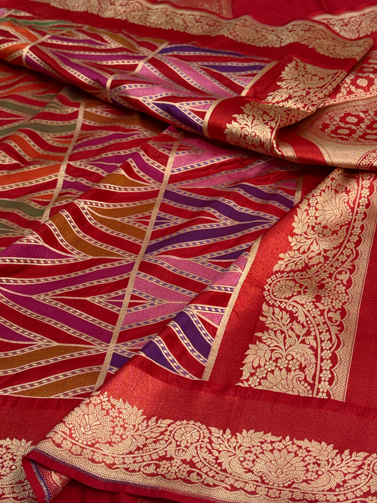 Red Pure Banarasi Katan Silk Saree