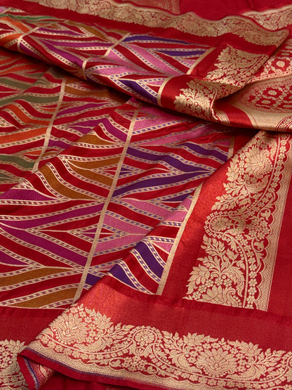 Red Pure Banarasi Katan Silk Saree