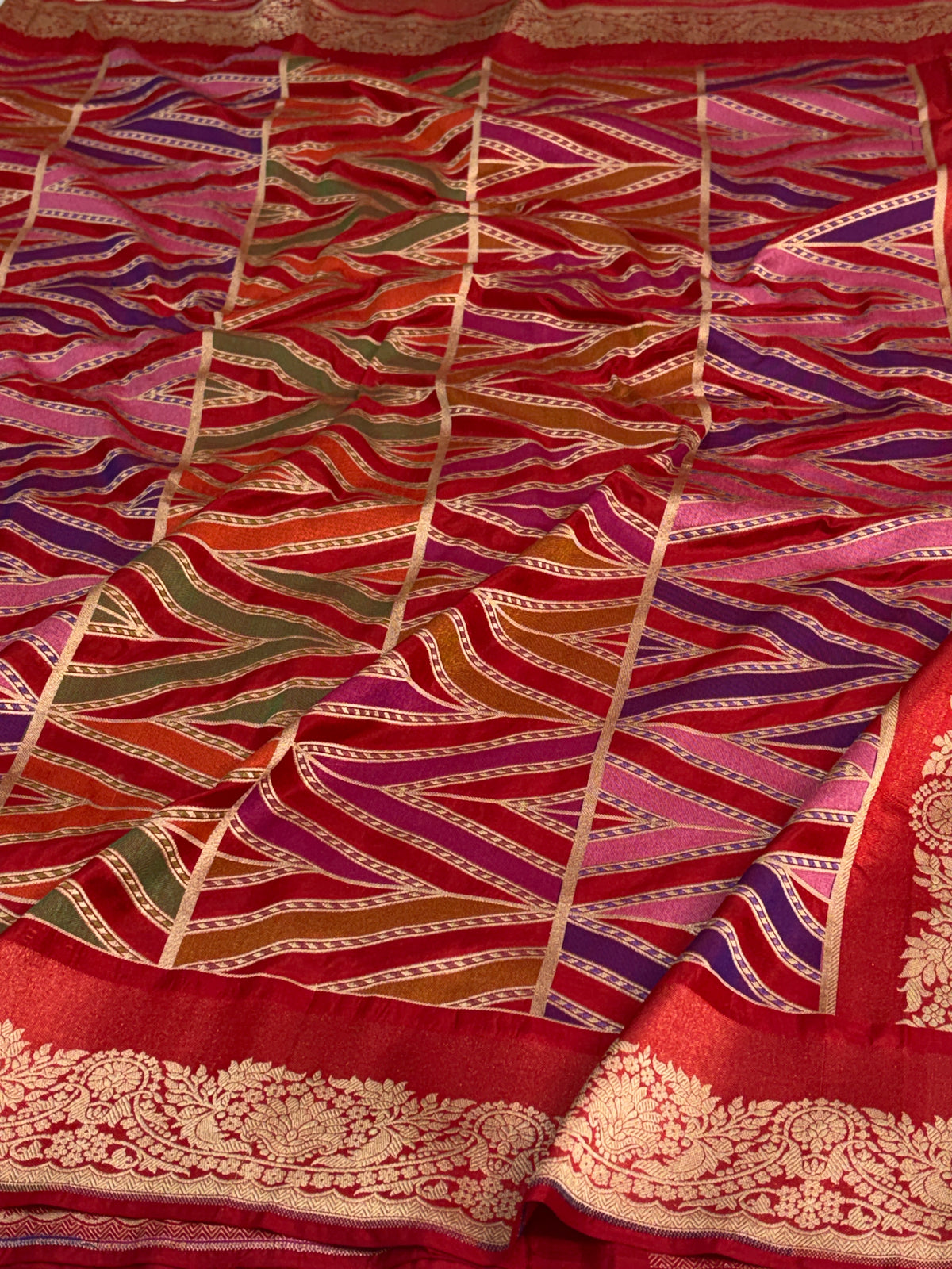Red Pure Banarasi Katan Silk Saree