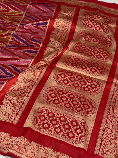 Red Pure Banarasi Katan Silk Saree