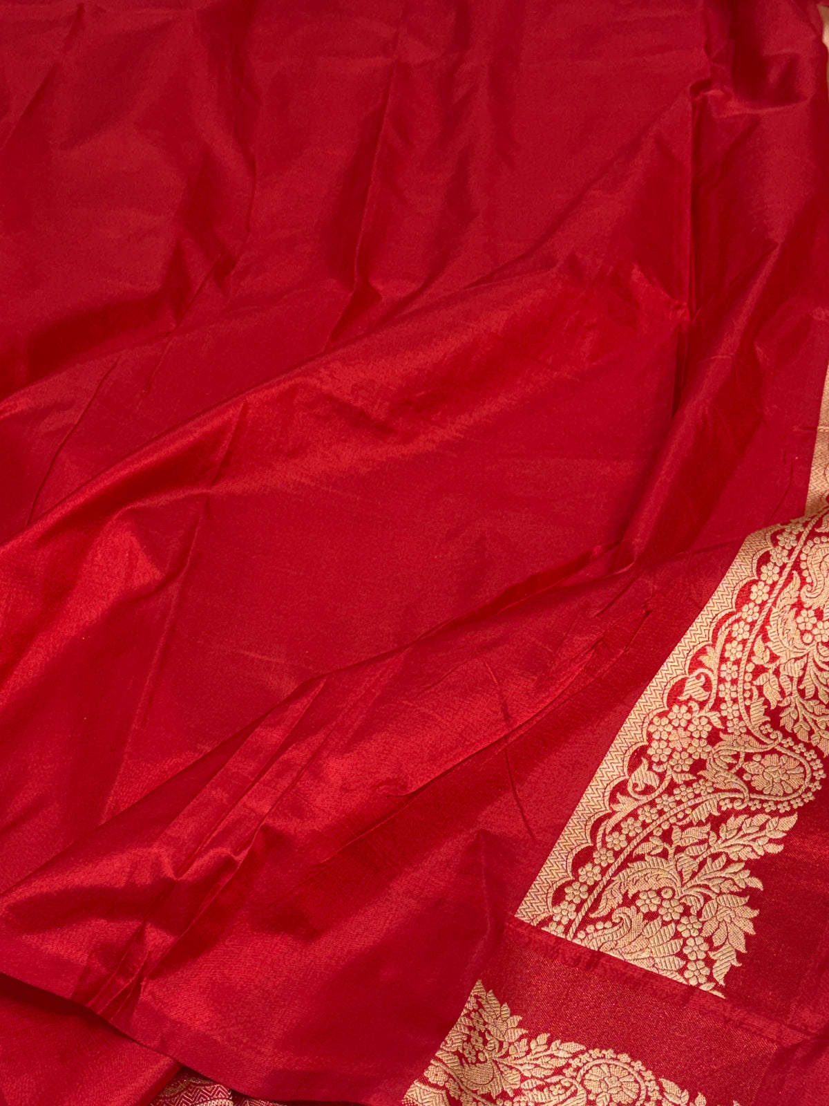 Red Pure Banarasi Katan Silk Saree
