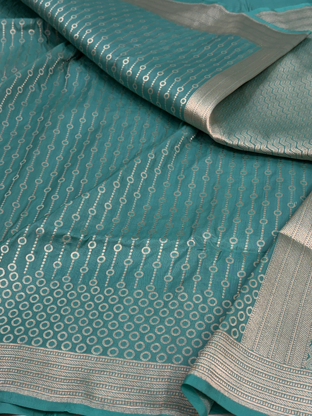 Sea Green Banarasi Katan Silk Saree