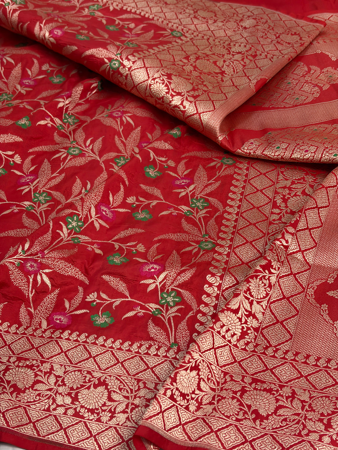 Red Pure Banarasi Katan Silk Saree