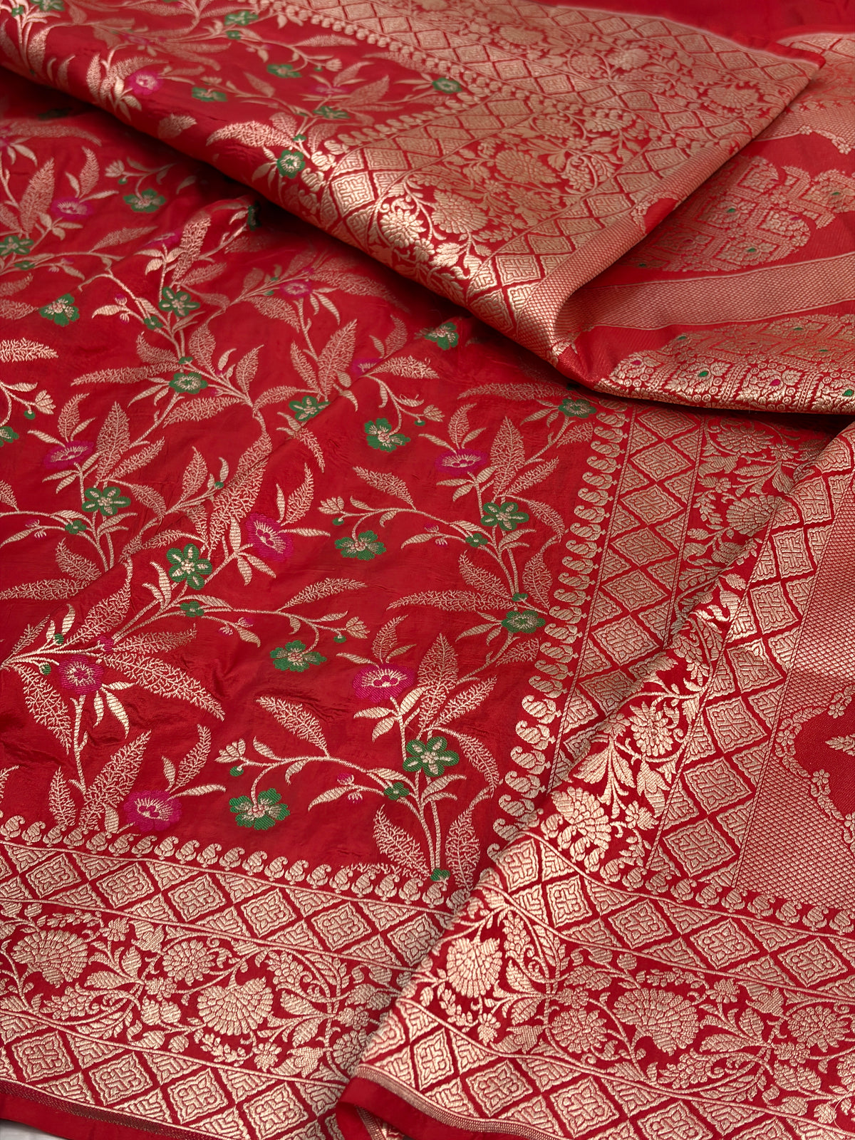 Red Pure Banarasi Katan Silk Saree