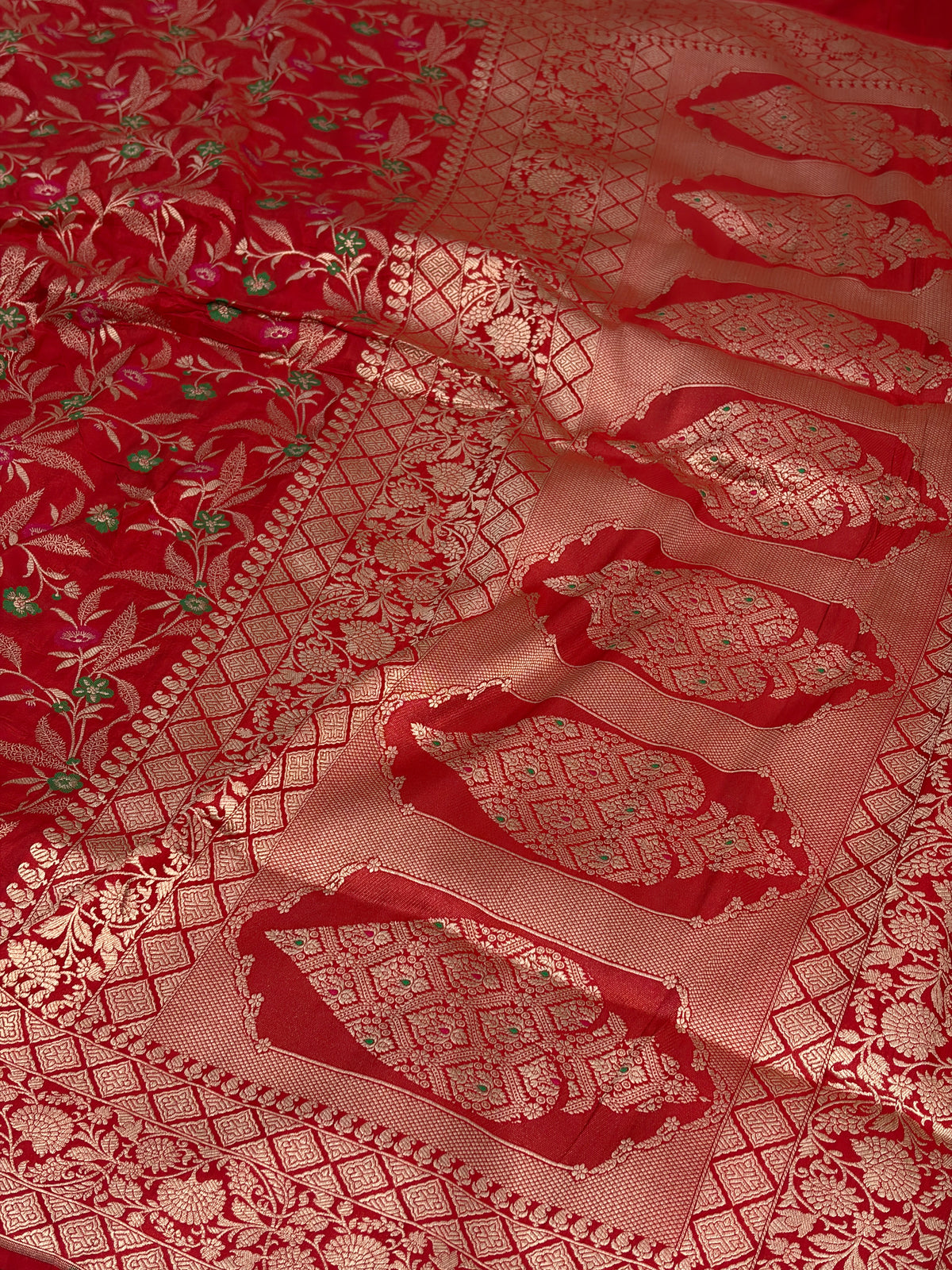 Red Pure Banarasi Katan Silk Saree