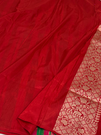 Red Pure Banarasi Katan Silk Saree