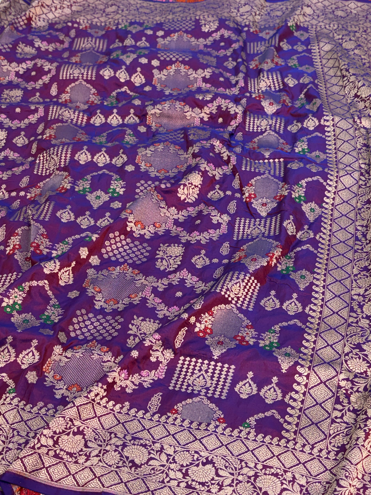 Purple Pure Banarasi Katan Silk Saree