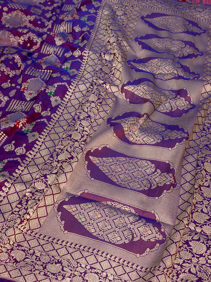 Purple Pure Banarasi Katan Silk Saree