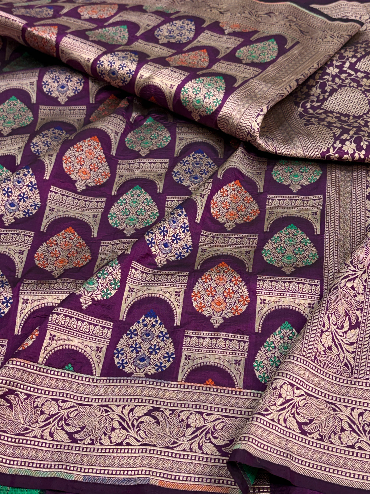 Wine Pure Banarasi Katan Silk Saree