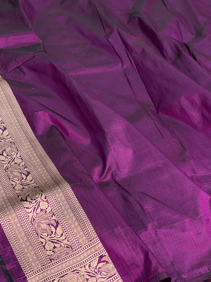 Wine Pure Banarasi Katan Silk Saree