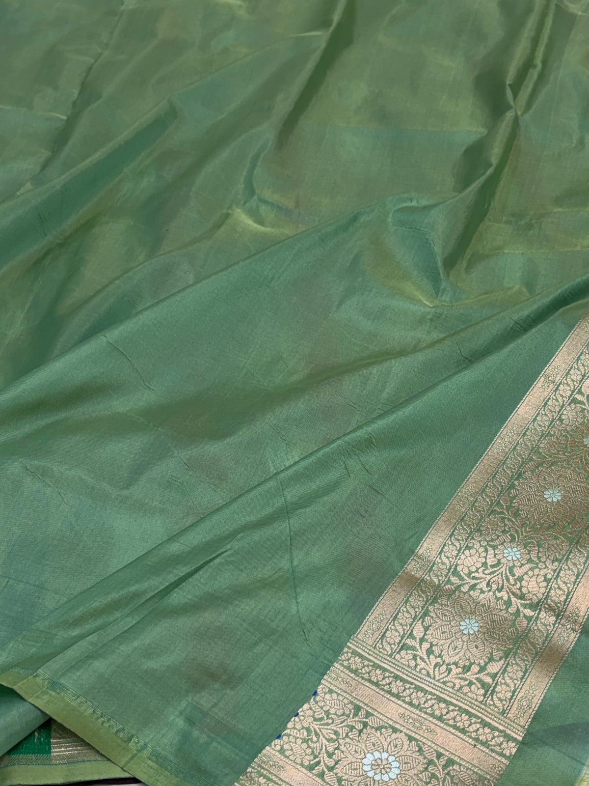 Sea Green Pure Banarasi Katan Silk Saree