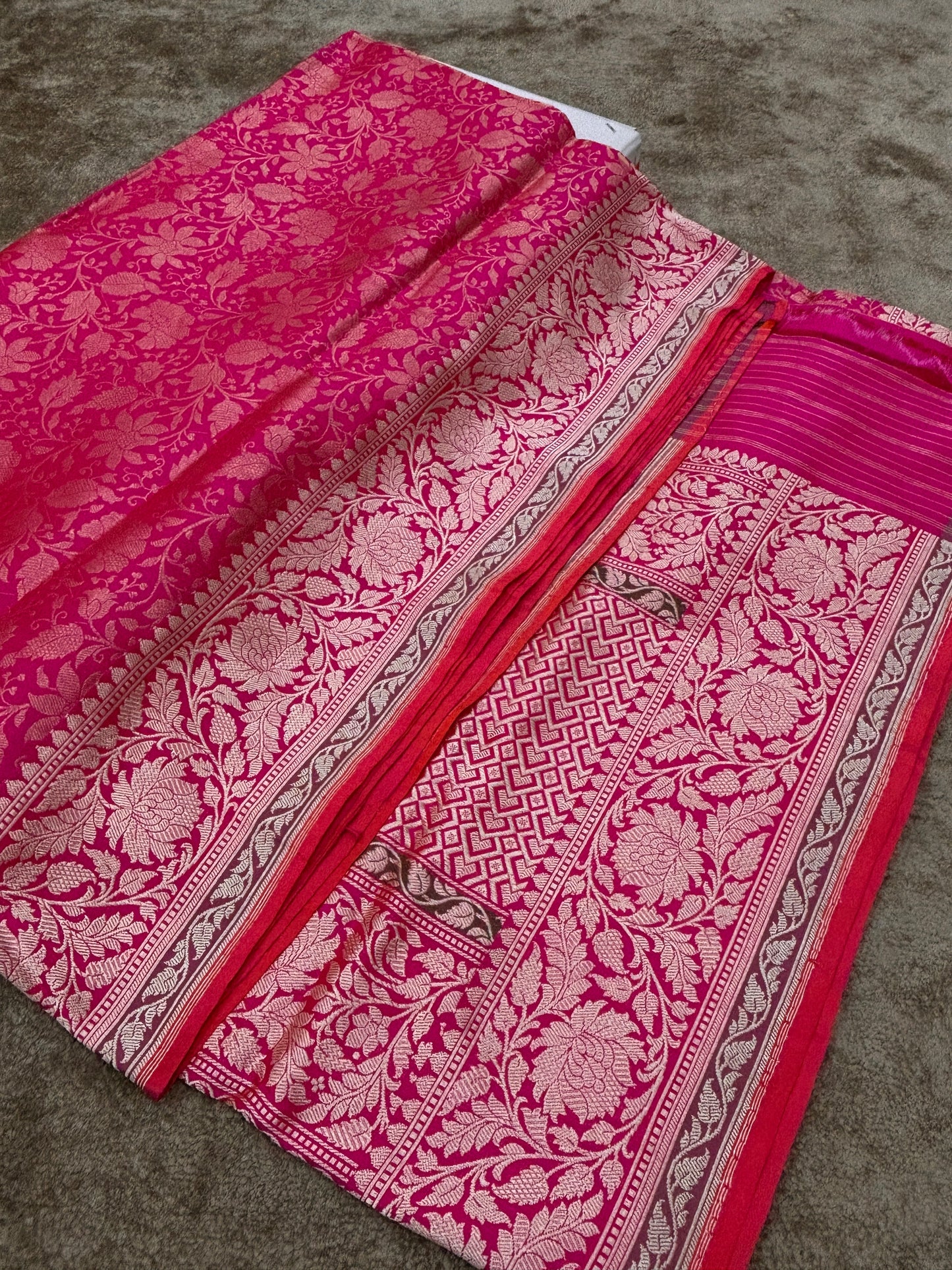 Pure Katan Silk Banarasi Saree with Kadhwa Pallu and Brocade