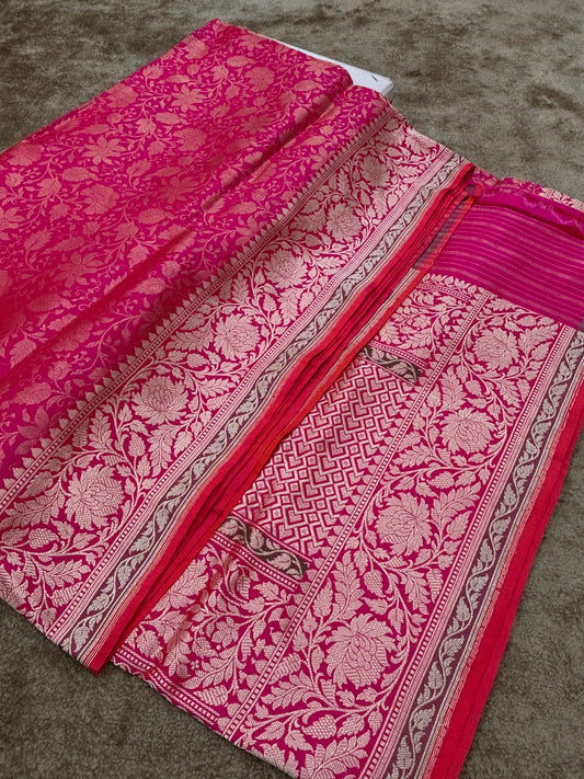 Pure Katan Silk Banarasi Saree with Kadhwa Pallu and Brocade