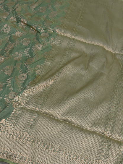 Sea Green Handwoven Pure Banarasi Katan Silk Saree