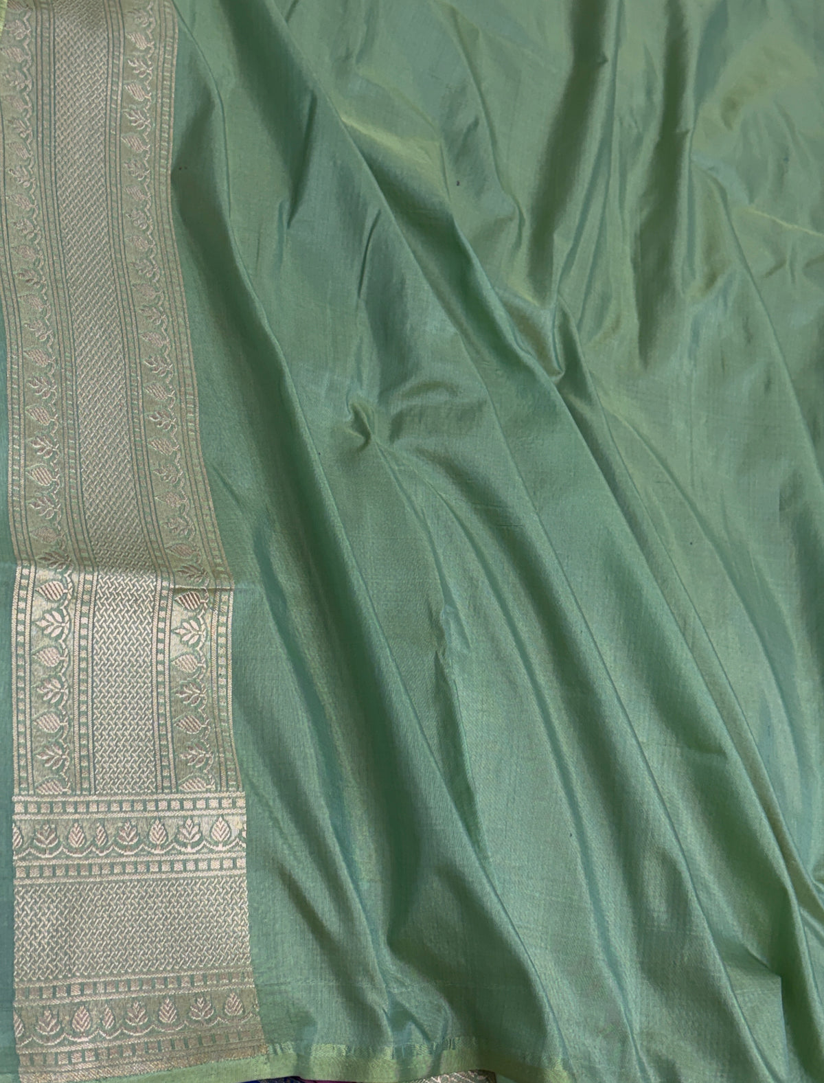 Sea Green Handwoven Pure Banarasi Katan Silk Saree