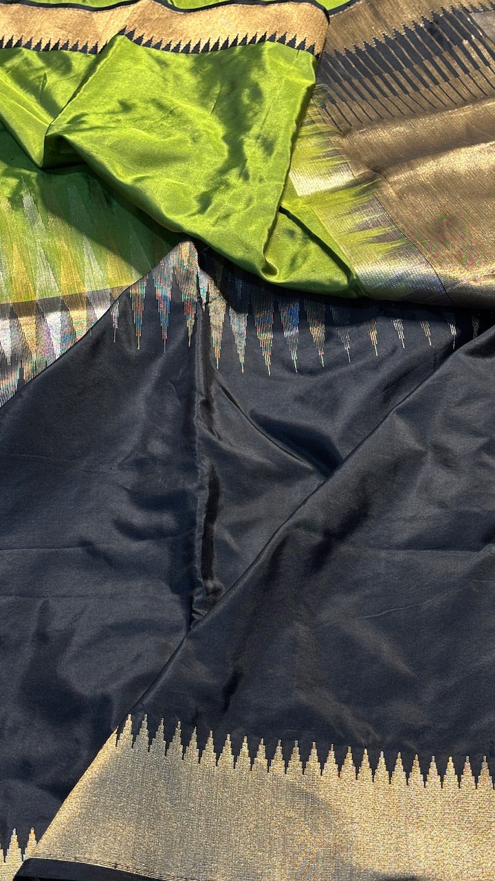 Green Banarasi Katan Silk Handwoven Saree
