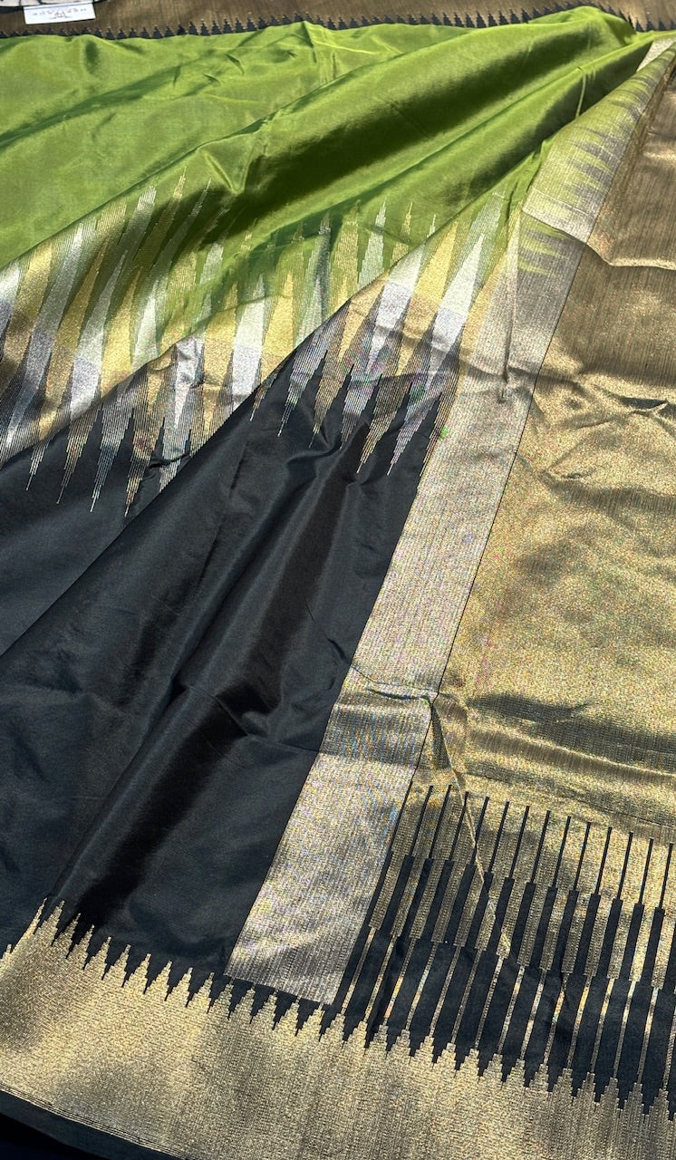 Green Banarasi Katan Silk Handwoven Saree