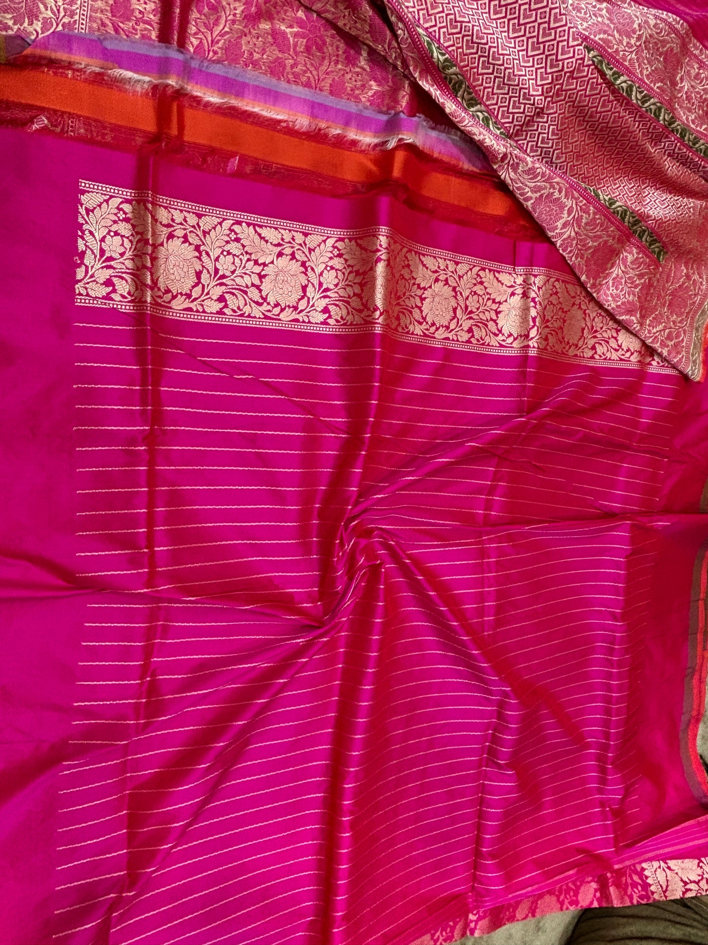 Pure Katan Silk Banarasi Saree with Kadhwa Pallu and Brocade