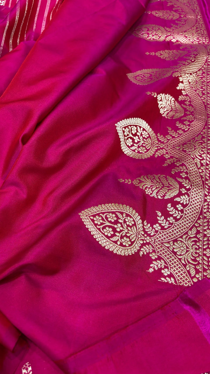 Purple Banarasi Katan Silk Handwoven Saree