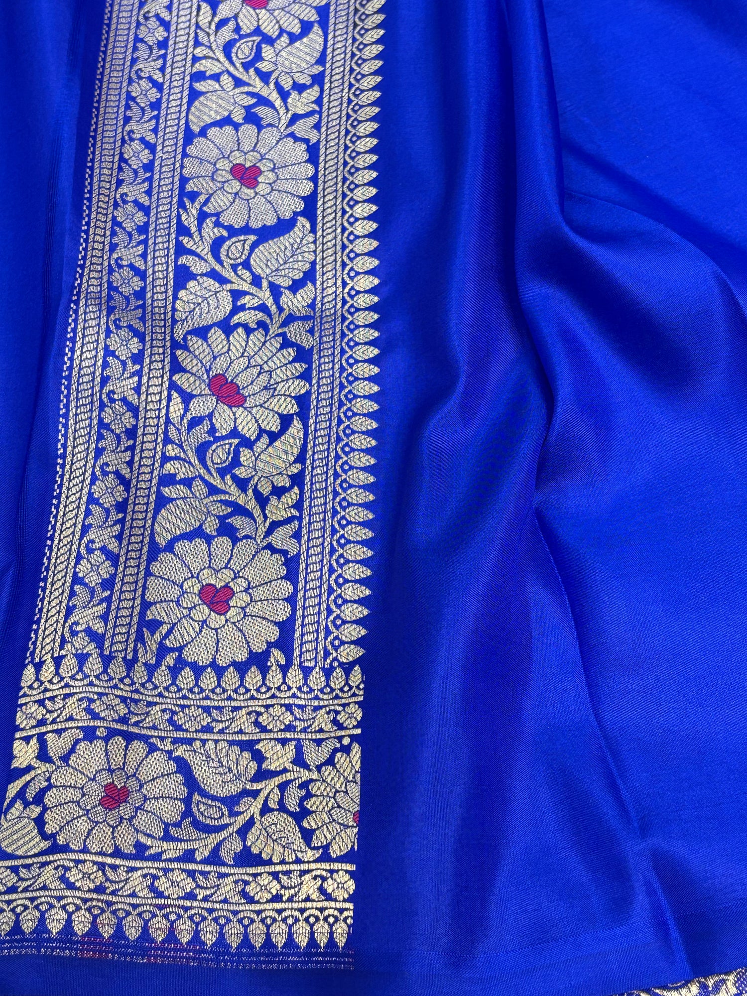 Royal Blue Banarasi Brocade Saree with Roopa Sona Meenakari Work