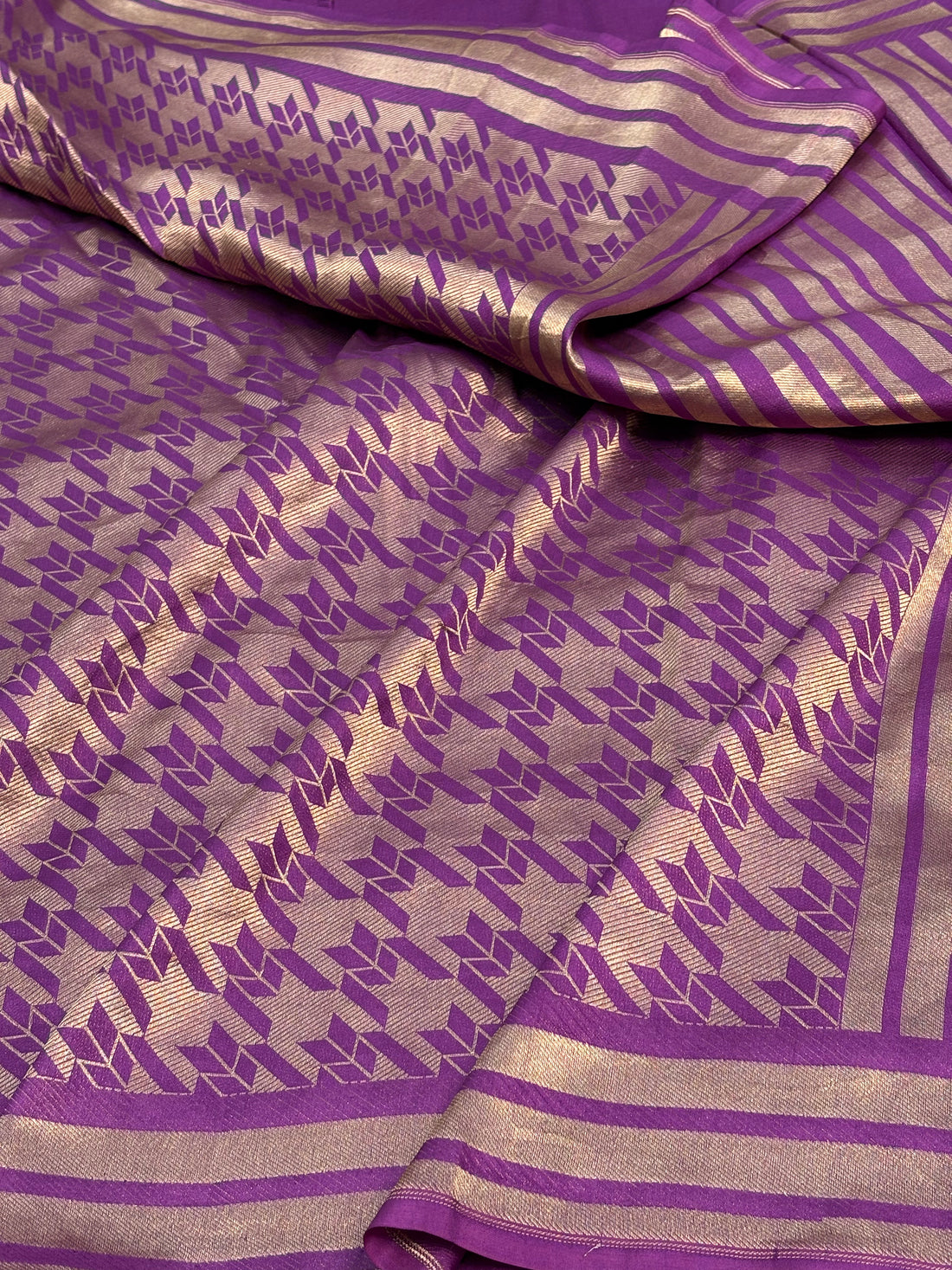 Purple Modern Banarasi Pure Katan Silk Brocade Saree