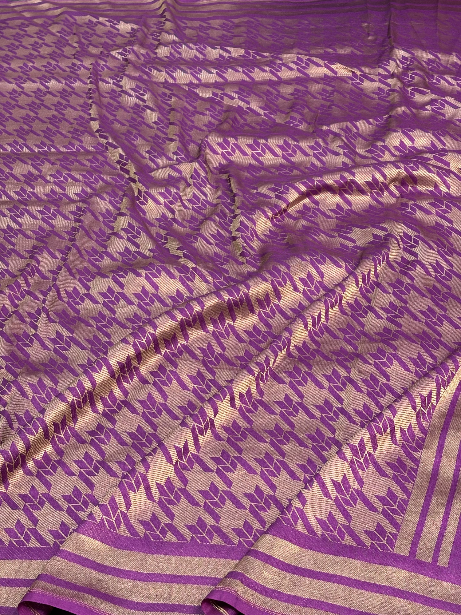 Purple Modern Banarasi Pure Katan Silk Brocade Saree