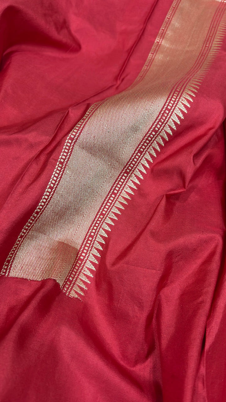 Red Banarasi Katan Silk Handwoven Saree