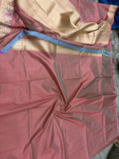 Pure Banarasi Katan Silk Saree with Shaded Minakari Border and Buti