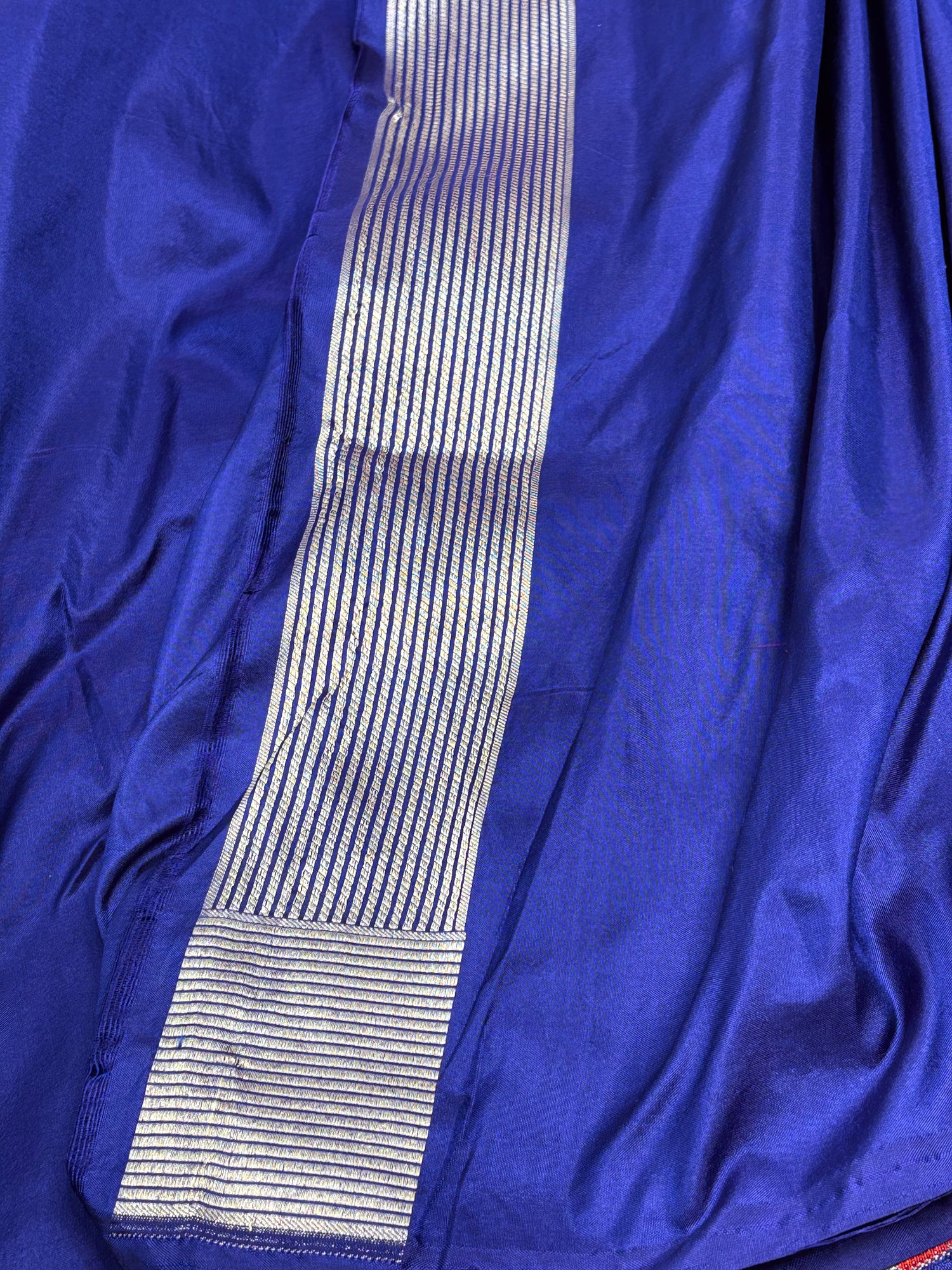 Blue Banarasi Pure Katan Silk Brocade Saree with Meenakari Buta Weaving