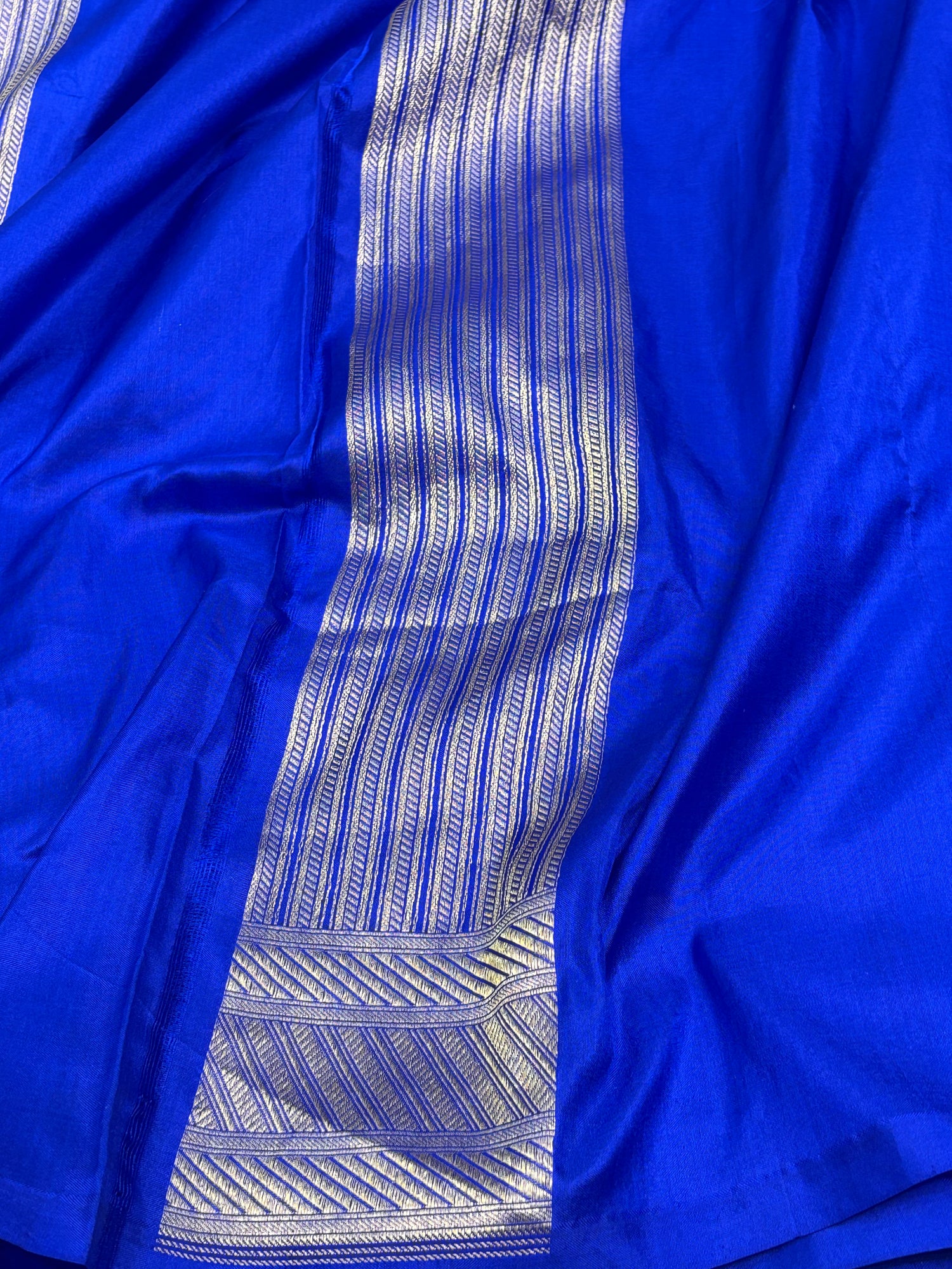 Royal Blue Banarasi Brocade Pure Katan Silk Saree with Meenakari Work