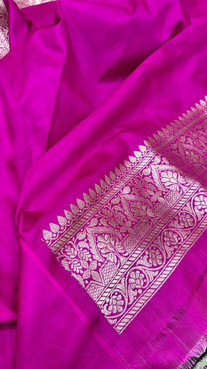 Sage Grey Banarasi Katan Silk Handwoven Saree