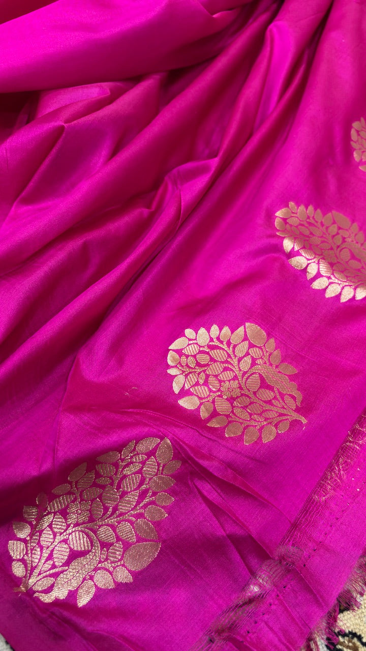 Pink Pure Meenakari Banarasi Katan Silk Saree
