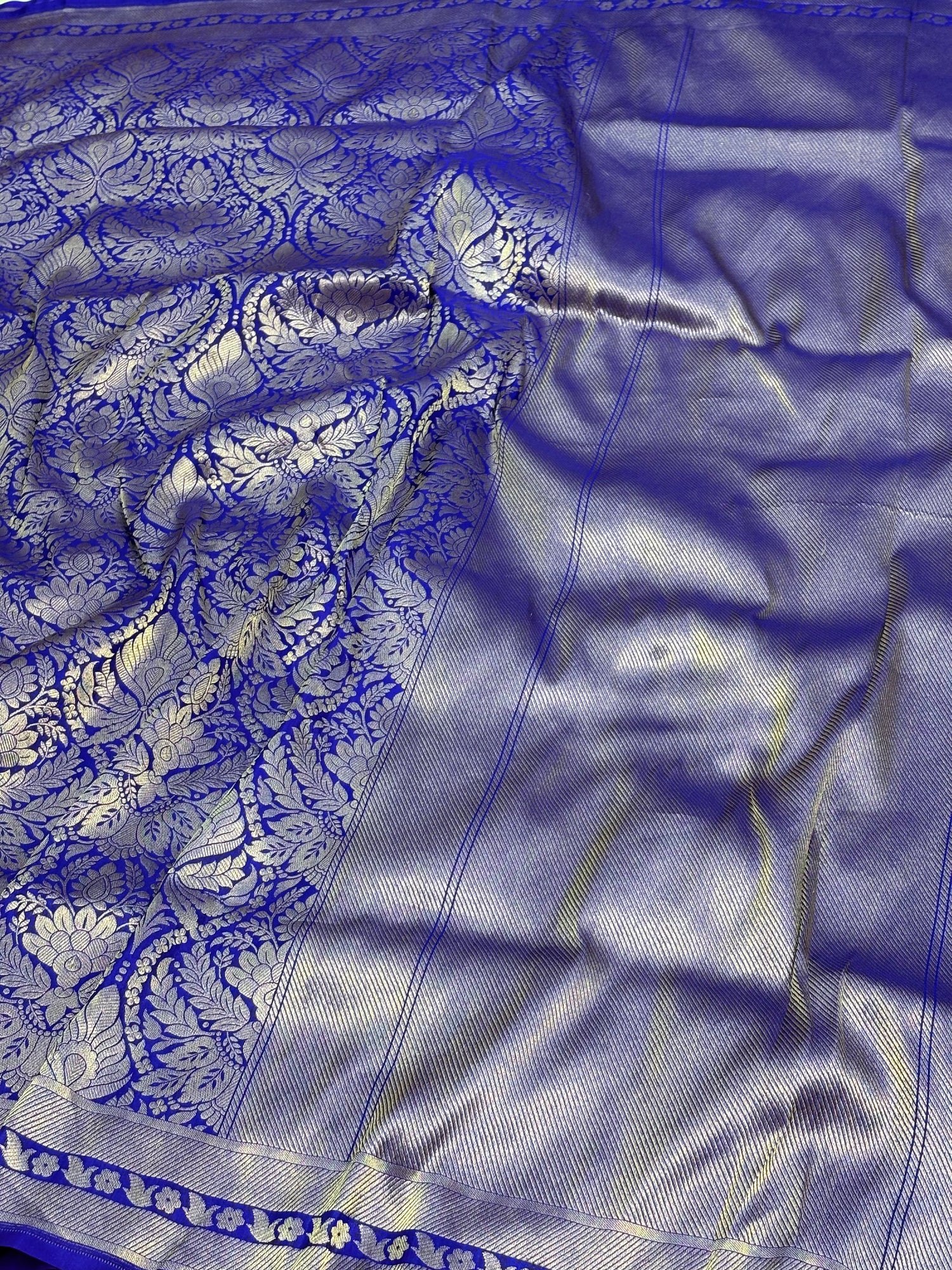 Janhvi Kapoor Inspired Royal Blue Banarasi Pure Katan Silk Saree