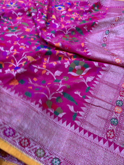 Pure Cotton Jamdani Inspired Handloom Cutwork Saree with Minakari Jaal