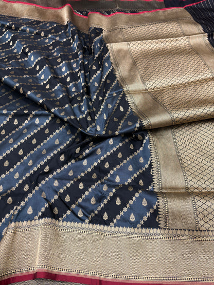 Banarasi Pure Katan Silk Saree  Weaving with Cutwork Design