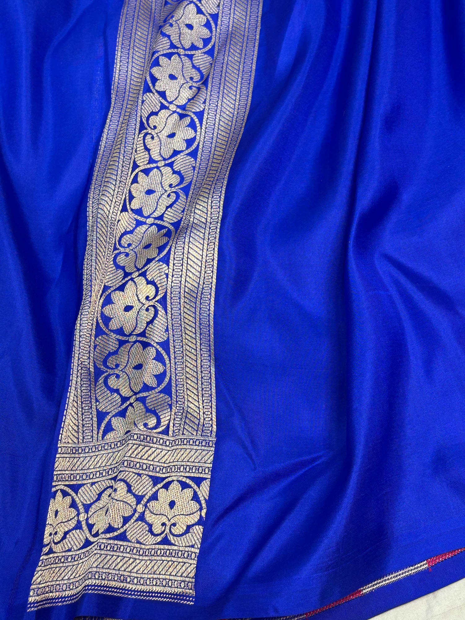 Royal Blue Banarasi Meenakari Brocade Saree in Pure Katan Silk