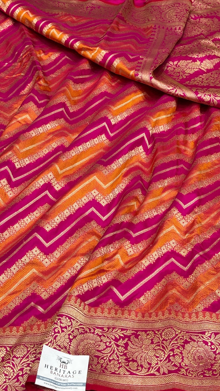 Rani Pink Banarasi Katan Silk Handwoven Saree