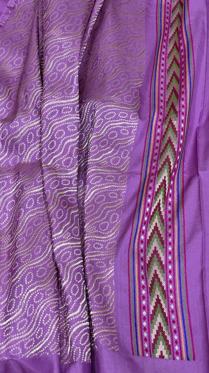Lavender Pure Banarasi Katan Silk Handwoven Saree