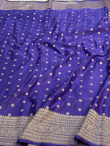 Dark Lavender Handwoven Banarasi Satin Silk Saree