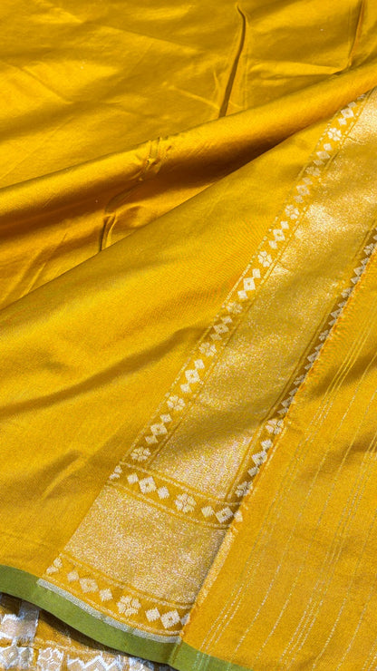 Musterd Yellow Ektara Silk Jamdani handloom Saree