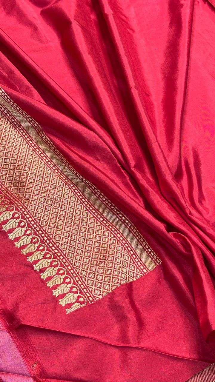Red Pure Banarasi Katan Silk Handwoven Saree