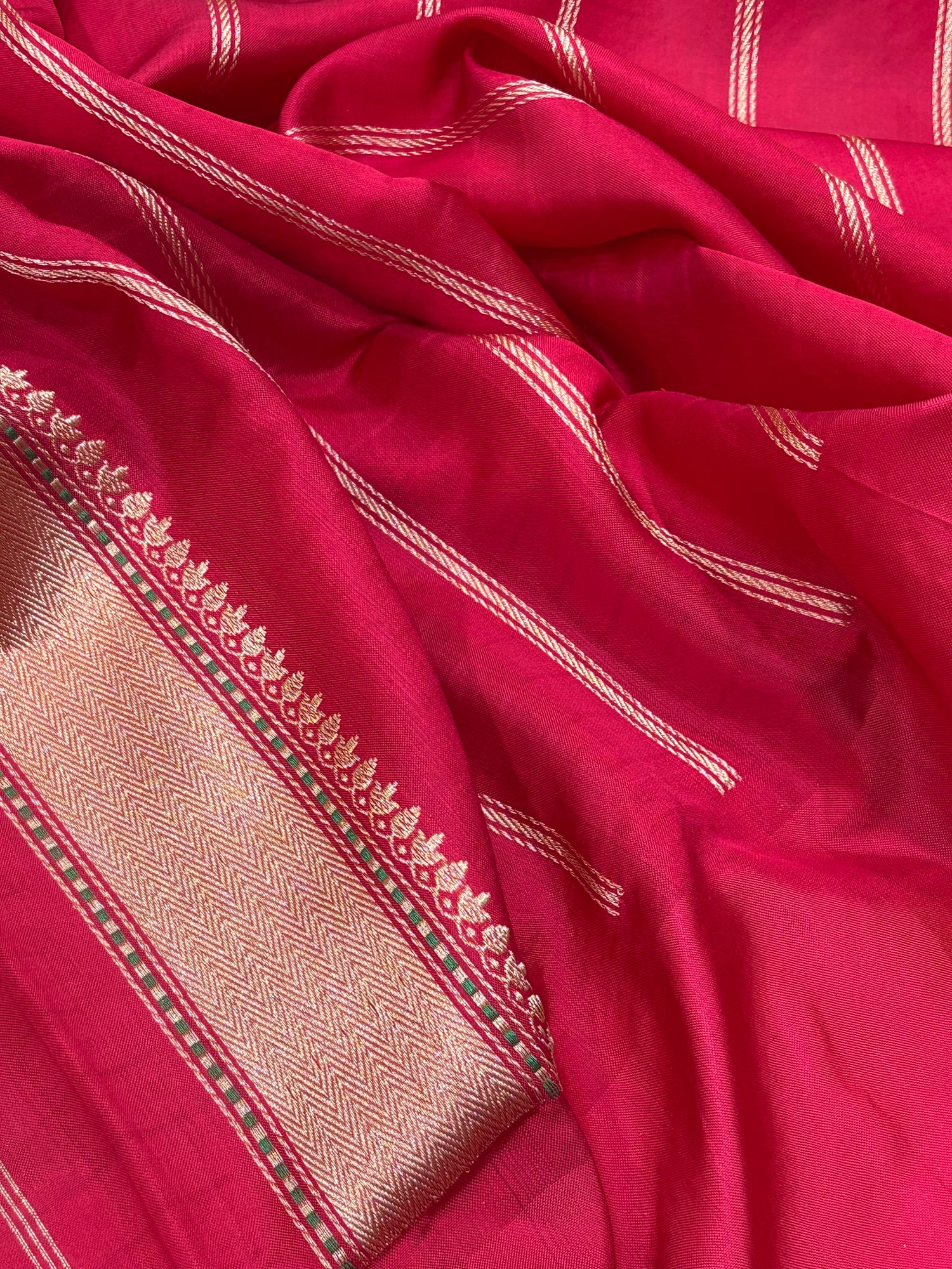 Light Mint Green Banarasi Tissue Silk Handwoven Saree