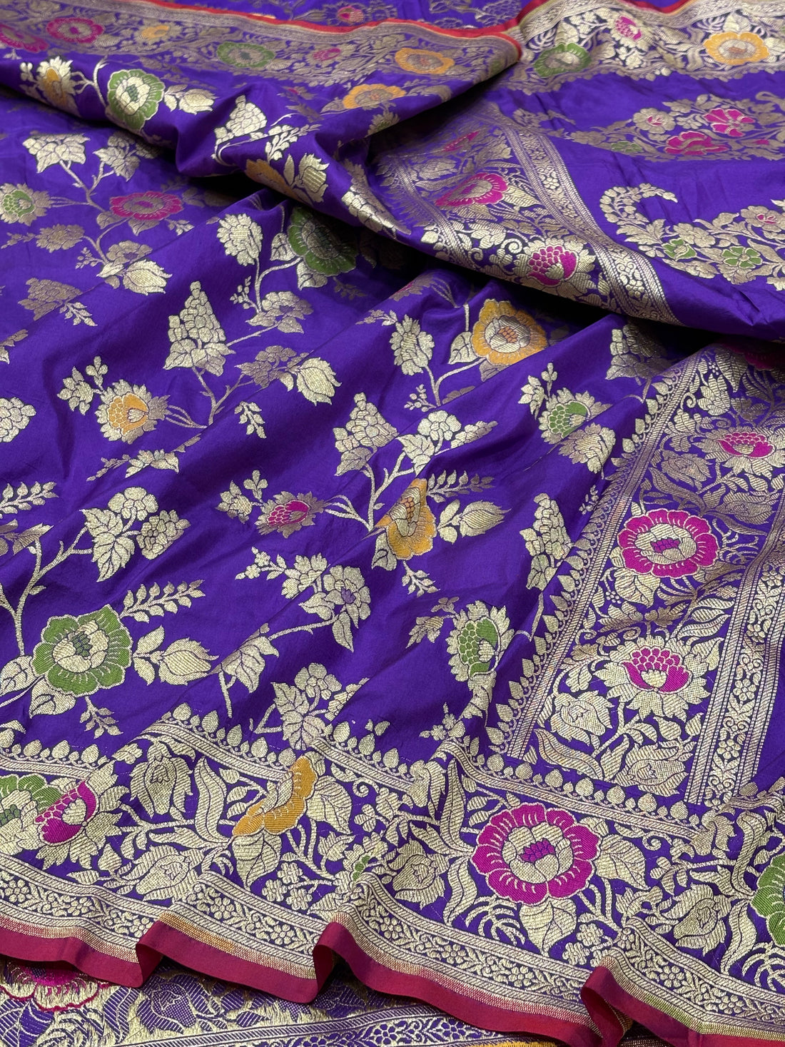 Purple Pure Banarasi Katan Silk Saree