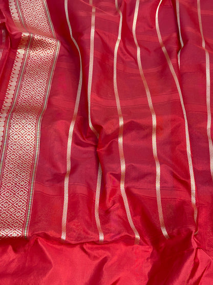 Lavender Handwoven Pure Banarasi Kota Silk Saree with Kadhiyal Border
