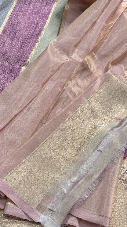 Pink Rangkaat Pure Banarasi Katan Silk Saree