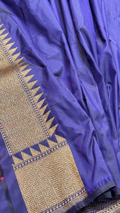 Royal Midnight Blue Banarasi  Brocade Silk Saree