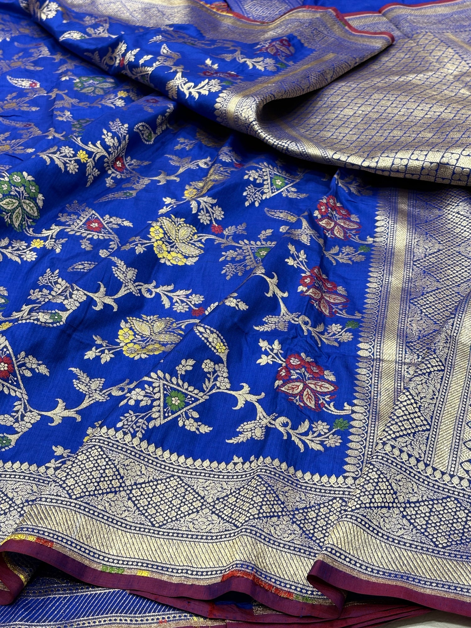 Royal Blue Pure Banarasi Katan Silk Saree