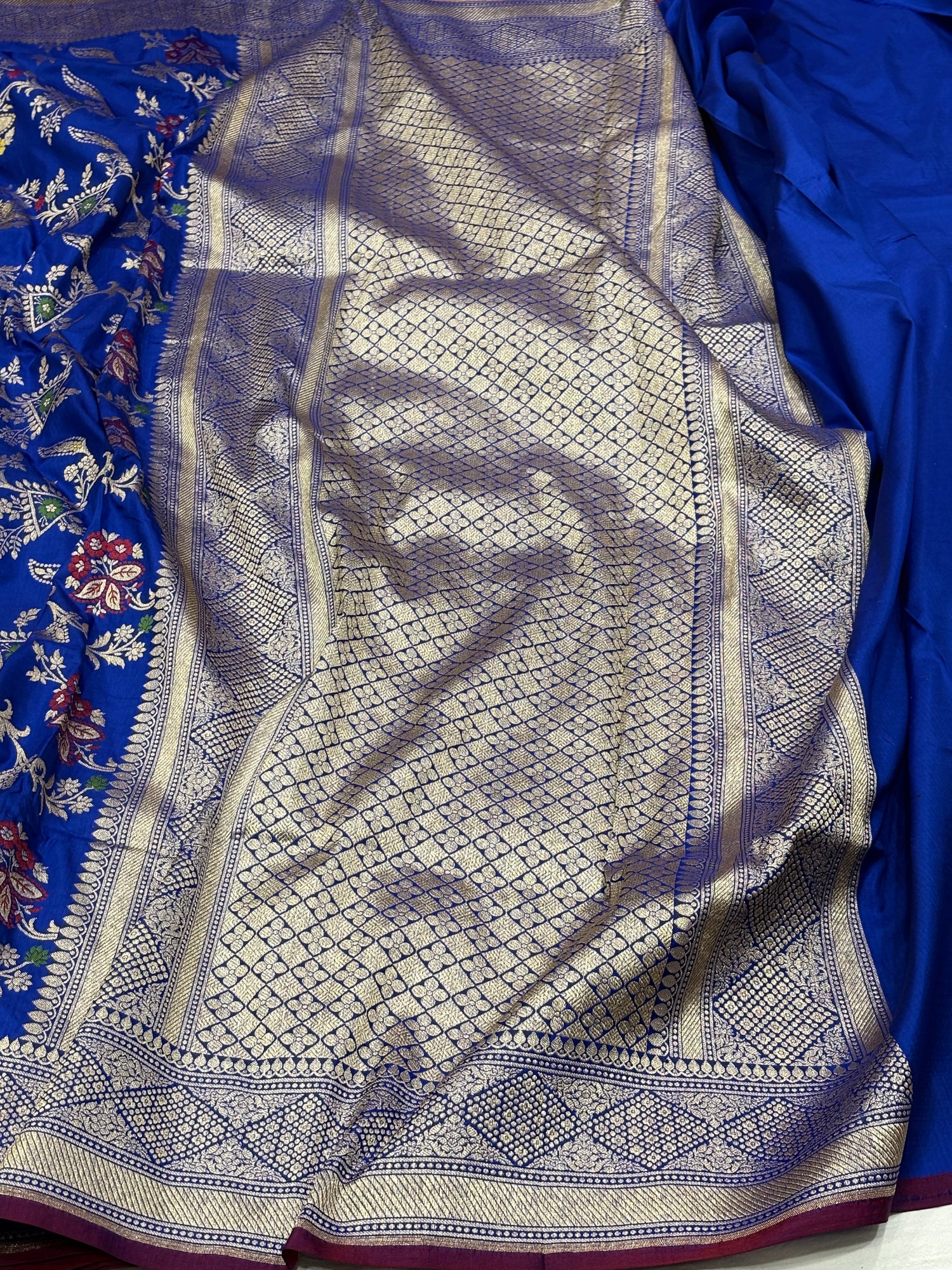 Royal Blue Pure Banarasi Katan Silk Saree