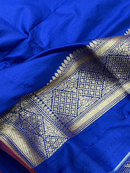 Royal Blue Pure Banarasi Katan Silk Saree