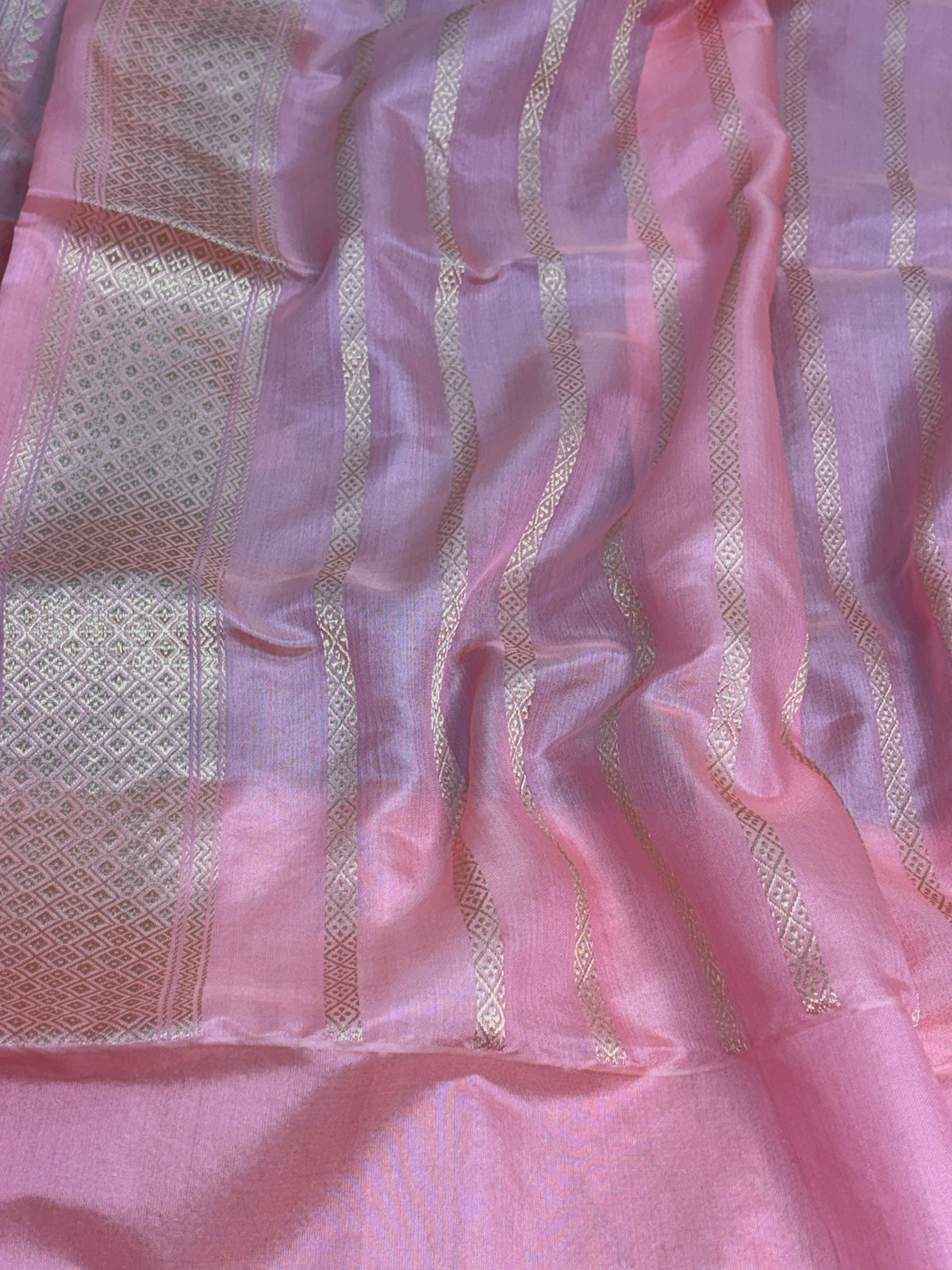 Deep taupe brown handwoven pure Banarasi EKTARA silk saree